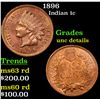 Image 1 : 1896 Indian Cent 1c Grades Unc Details