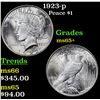 Image 1 : 1923-p Peace Dollar $1 Grades GEM+ Unc
