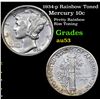Image 1 : 1934-p Rainbow Toned Mercury Dime 10c Grades Select AU