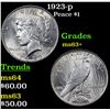 Image 1 : 1923-p Peace Dollar $1 Grades Select+ Unc