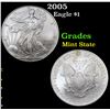 Image 1 : 2005 Silver Eagle Dollar $1 Grades Mint State