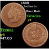 Image 1 : 1868 Indian Cent 1c Grades g, good