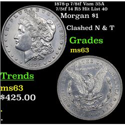 1878-p 7/8tf Vam 35A 7/5tf I4 R5 Hit List 40 Morgan Dollar $1 Grades Select Unc