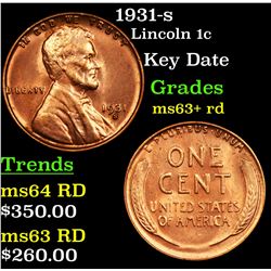 1931-s Lincoln Cent 1c Grades Select+ Unc RD