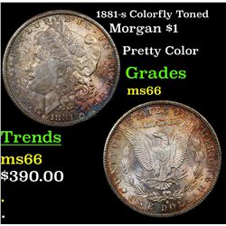 1881-s Colorfully Toned Morgan Dollar $1 Grades GEM+ Unc