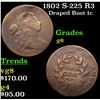 Image 1 : 1802 S-225 R3 Draped Bust Large Cent 1c Grades g+