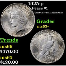 1925-p Peace Dollar $1 Grades GEM+ Unc