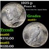 Image 1 : 1925-p Peace Dollar $1 Grades GEM+ Unc