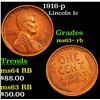 Image 1 : 1916-p Lincoln Cent 1c Grades Select+ Unc RB