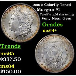 1899-o Colorfully Toned Morgan Dollar $1 Grades Choice+ Unc
