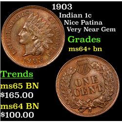 1903 Indian Cent 1c Grades Choice+ Unc BN