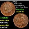 Image 1 : 1903 Indian Cent 1c Grades Choice+ Unc BN