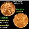 Image 1 : 1909 vdb Lincoln Cent 1c Grades GEM+ Unc RB