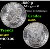 Image 1 : 1889-p Morgan Dollar $1 Grades GEM Unc