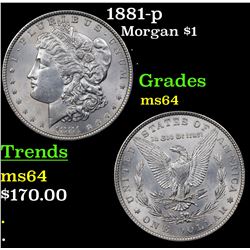 1881-p Morgan Dollar $1 Grades Choice Unc