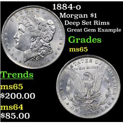 1884-o Morgan Dollar $1 Grades GEM Unc