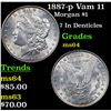 Image 1 : 1887-p Vam 11  Morgan Dollar $1 Grades Choice Unc