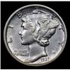 Image 2 : 1937-d Mercury Dime 10c Grades Select AU