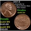 Image 1 : 1917-d Lincoln Cent 1c Grades Select Unc BN