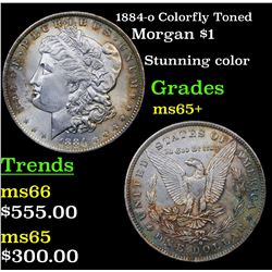1884-o Colorfully Toned Morgan Dollar $1 Grades GEM+ Unc