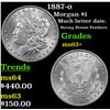 Image 1 : 1887-o Morgan Dollar $1 Grades Select+ Unc