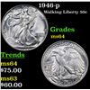Image 1 : 1946-p Walking Liberty Half Dollar 50c Grades Choice Unc