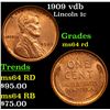 Image 1 : 1909 vdb Lincoln Cent 1c Grades Choice Unc RD