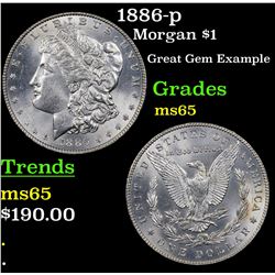 1886-p Morgan Dollar $1 Grades GEM Unc