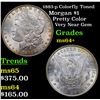Image 1 : 1883-p Colorfully Toned Morgan Dollar $1 Grades Choice+ Unc