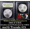 Image 1 : 1991-d USO Modern Commem Dollar $1 Graded ms70, Perfection By USCG