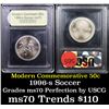 Image 1 : 1996-s Olympics Soccer Modern Commem Half Dollar 50c Graded ms70, Perfection By USCG