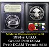 Image 1 : Proof 1991-S USO Modern Commem Dollar $1 Graded GEM++ Proof Deep Cameo By USCG