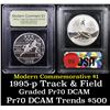 Image 1 : Proof 1995-P Olympics Track & Field Modern Commem Dollar $1 Graded GEM++ Proof Deep Cameo By USCG