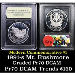 Proof 1991-S Mount Rushmore Modern Commem Dollar $1 Graded GEM++ Proof Deep Cameo By USCG