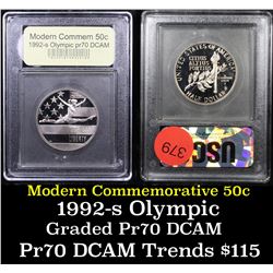 Proof 1992-S Olympic Modern Commem Half Dollar 50c Graded GEM++ Proof Deep Cameo By USCG