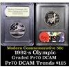 Image 1 : Proof 1992-S Olympic Modern Commem Half Dollar 50c Graded GEM++ Proof Deep Cameo By USCG