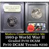 Image 1 : Proof 1991-1995-P WWII Modern Commem Half Dollar 50c Graded GEM++ Proof Deep Cameo By USCG
