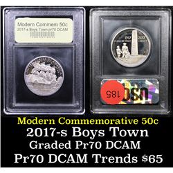 Proof 2017-S Boys Town Centennial Modern Commem Half Dollar 50c Graded GEM++ Proof Deep Cameo By USC