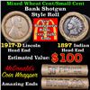 Image 1 : Mixed small cents 1c orig shotgun roll, 1917-d Wheat Cent, 1897 Indian Cent other end, McDonalds Wra