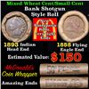 Image 1 : Mixed small cents 1c orig shotgun roll, 1858 Flying Eagle cent, 1893 Indian Cent other end, McDnalds