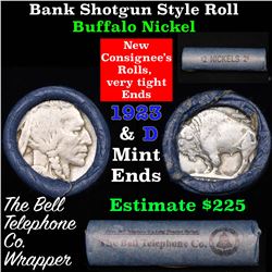 Buffalo Nickel Shotgun Roll in Old Bank Style 'Bell Telephone'  Wrapper 1923 & d Mint Ends Grades