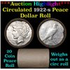Image 1 : ***Auction Highlight*** Full solid date 1922-s Peace silver dollar roll (fc)