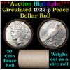 Image 1 : ***Auction Highlight*** Full solid date 1922-p Peace silver dollar roll (fc)