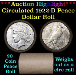 ***Auction Highlight*** Full solid date 1922-d Peace silver dollar roll (fc)