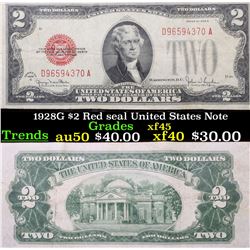 1928G $2 Red seal United States Note Grades xf+