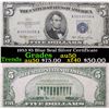 1953 $5 Blue Seal Silver Certificate  Grades AU, Almost Unc