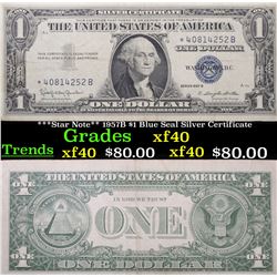 ***Star Note** 1957B $1 Blue Seal Silver Certificate Grades xf