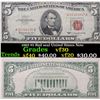 Image 1 : 1963 $5 Red seal United States Note Grades vf++