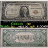 Image 1 : 1935A $1 Silver Certificate Hawaii WWII Emergency Currency Cool CC Block Grades f, fine