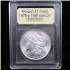 Image 2 : ***Auction Highlight*** 1878-p 7/8tf Vam 37 Morgan Dollar $1 Graded GEM Unc By USCG (fc)